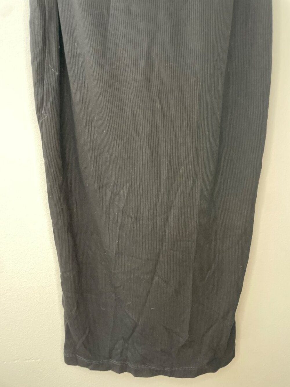 Popilush Built-In Bra Shapewear Black Ribbed Midi Dress Built-in-Shorts Sz M NWT - Picture 4 of 8